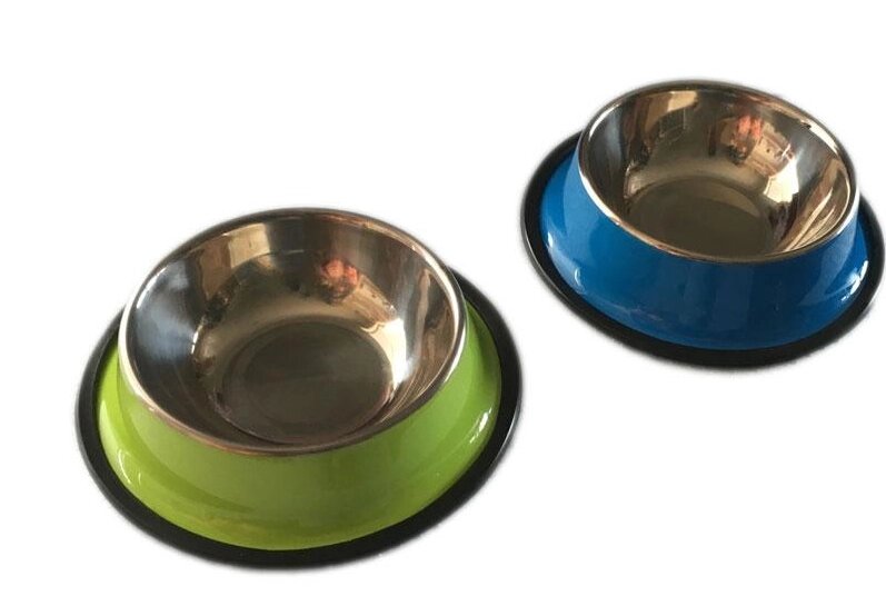 Миска для собаки з нержавіючої сталі кругла кольорова 20-1-5 (22см) від компанії ZooVet - Інтернет зоомагазин самих низьких цін - фото 1