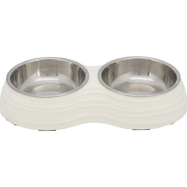 Миска металева подвійна для собак Trixie 0,2л / 11 см білий від компанії ZooVet - Інтернет зоомагазин самих низьких цін - фото 1
