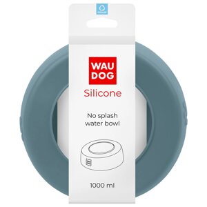 Миска-непроливайка WAUDOG Silicone, 1 л сірий