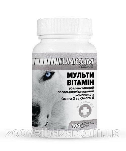 Мультивітаміни UNICUM premium для собак загальнозміцнюючий комплекс з омега-3 і омега-6 100 табл. від компанії ZooVet - Інтернет зоомагазин самих низьких цін - фото 1