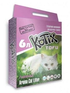 Наповнювач соєвий Kotix Tofu Lavender 2.55кг (6л) з ароматом лаванди для туалету