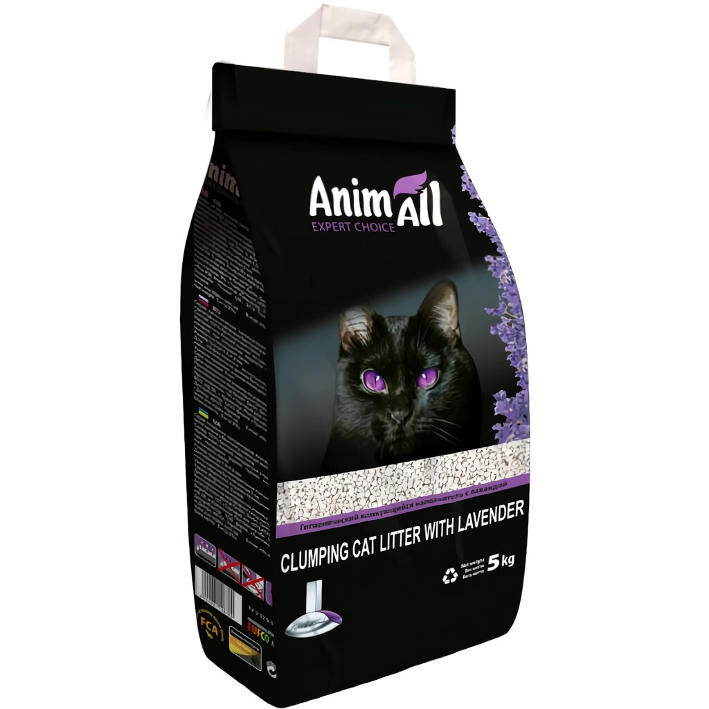Наповнювач AnimAll бентонітовий для кішок з ароматом лаванди, 5 кг від компанії ZooVet - Інтернет зоомагазин самих низьких цін - фото 1