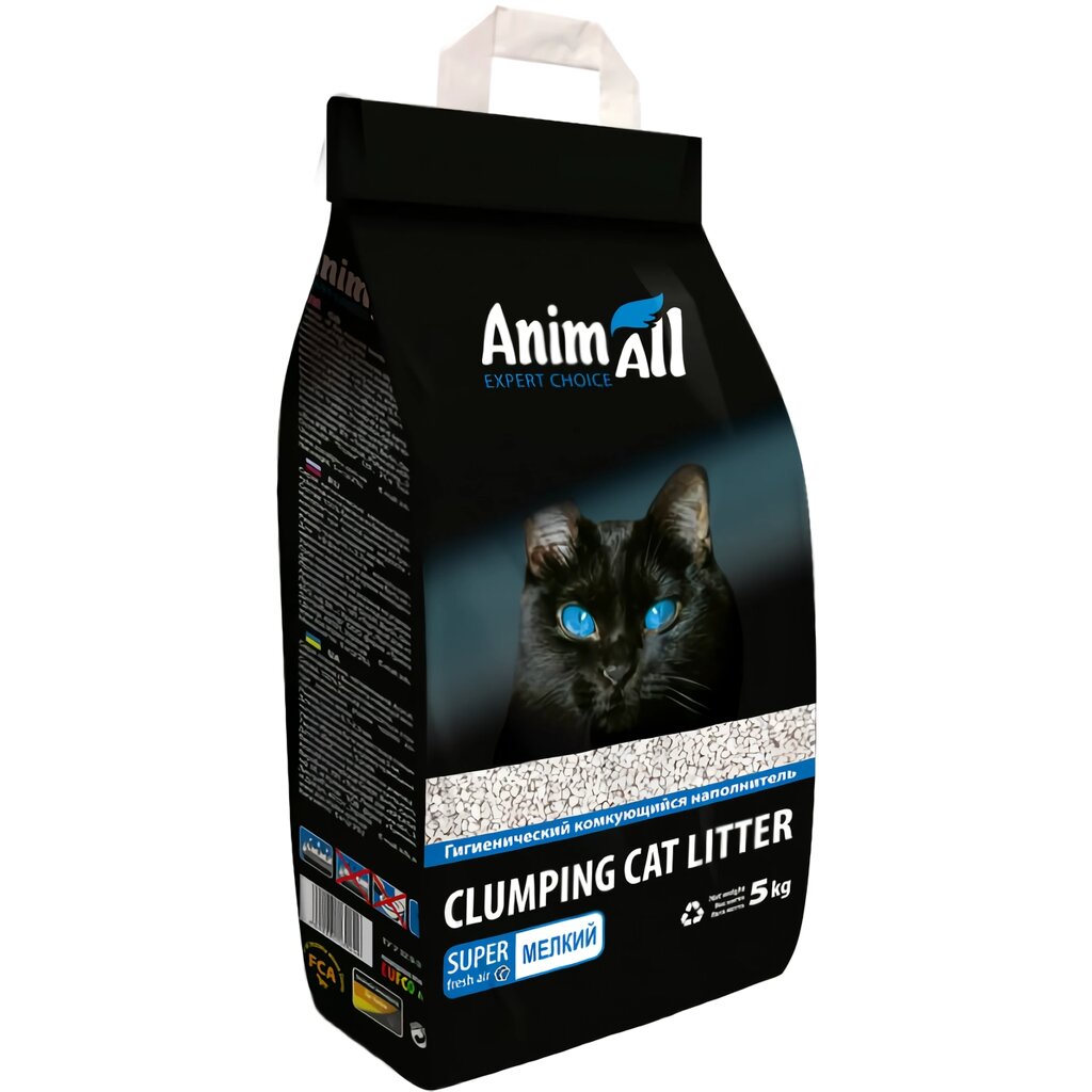 Наповнювач AnimAll бентонітовий для котів дрібна фракція, 5 кг від компанії ZooVet - Інтернет зоомагазин самих низьких цін - фото 1