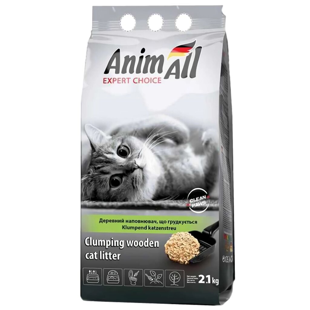 Наповнювач AnimAll деревний комкующийся для котів 2,1 кг від компанії ZooVet - Інтернет зоомагазин самих низьких цін - фото 1