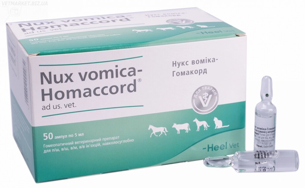 Nux vomica-Homaccord (Нукс Воміка-Гомакорд) ветеринарний) 5 мл №5, Heel (термін до 30,10,2028 р) від компанії ZooVet - Інтернет зоомагазин самих низьких цін - фото 1