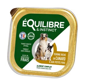 Паштет Equilibre для дорослих собак з качкою та зеленим горошком ламістер 300 г