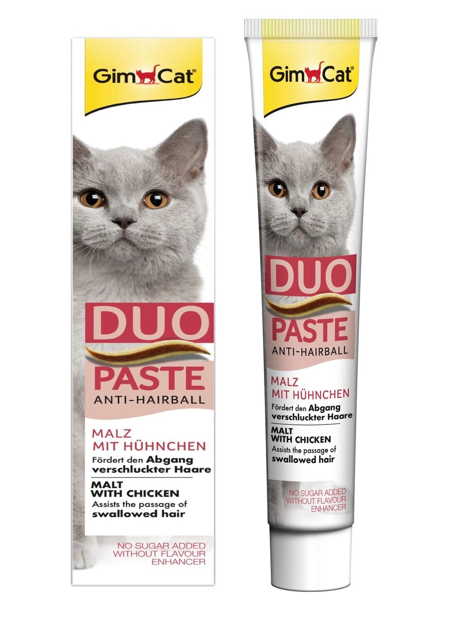 Паста для кішок з чутливим травленням ДжімКет GimCat DUO PASTE Anti-hairball для виведення шерсті (солод+курка) 50 г від компанії ZooVet - Інтернет зоомагазин самих низьких цін - фото 1