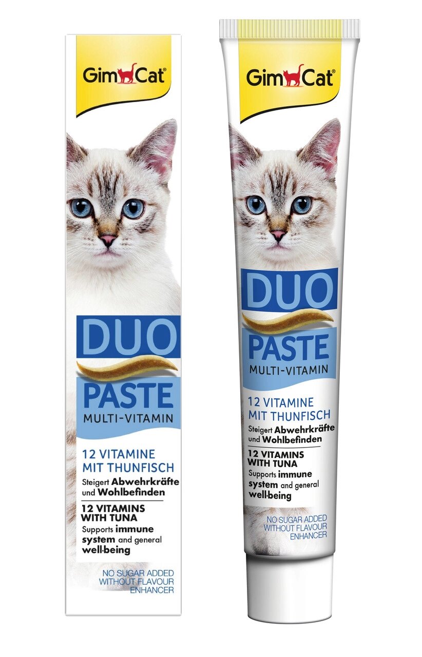 Паста для котів ДжімКет GimCat DUO PASTE Multi-vitamin для виведення шерсті (тунець+12 вітамінів) 50 г від компанії ZooVet - Інтернет зоомагазин самих низьких цін - фото 1