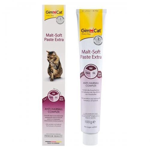 Паста GimCat Every Day Malt-Soft Paste Extra для котів, виведення шерсті зі шлунку, 100 г від компанії ZooVet - Інтернет зоомагазин самих низьких цін - фото 1