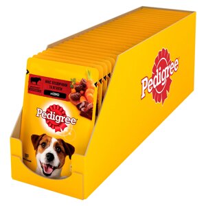 Pedigree (Педігрі) вологий корм для собак з яловичиною та ягням в соусі 100 г (блок 24 шт)