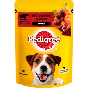 Pedigree (Педігрі) вологий корм для собак з яловичиною та ягням в соусі 100 г