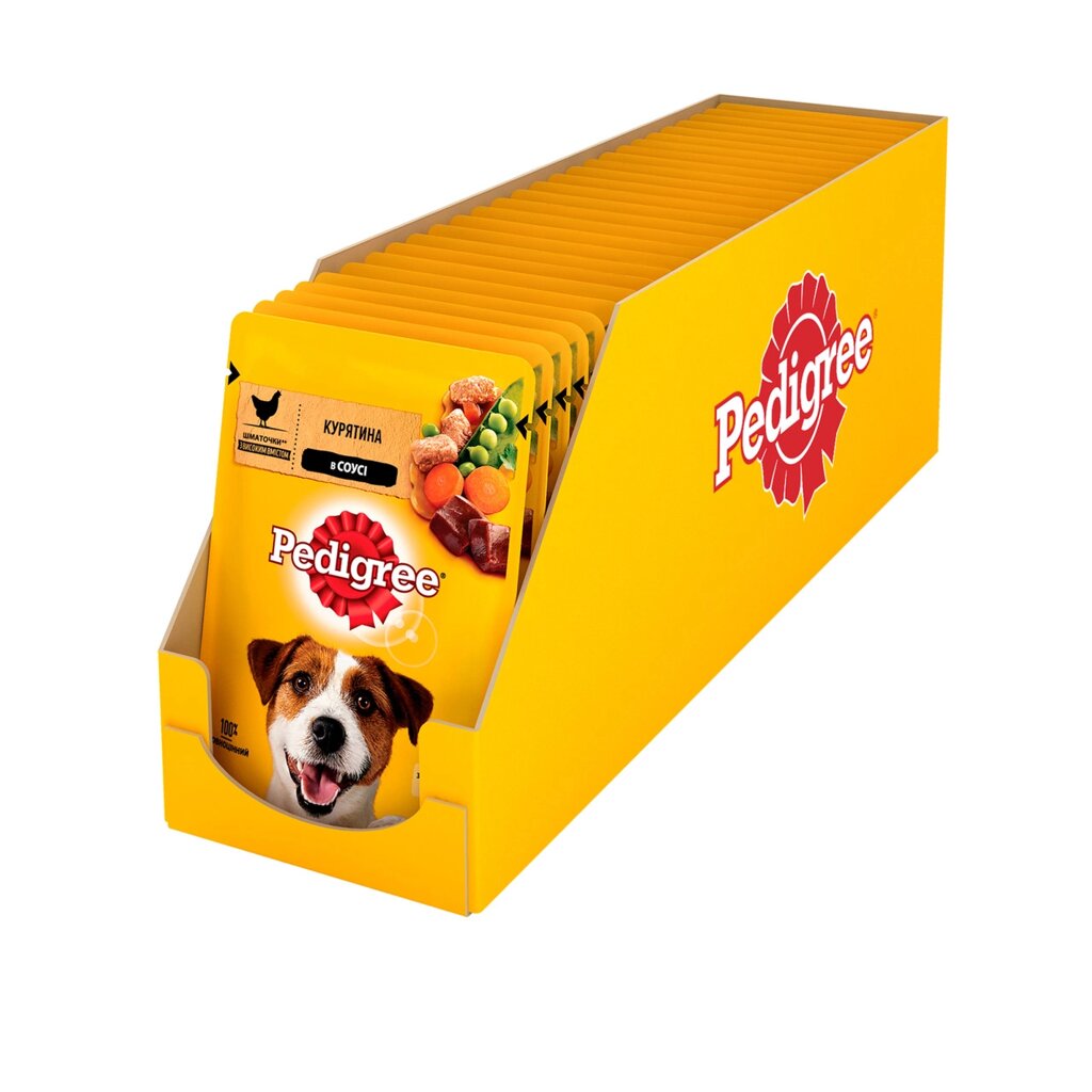 Pedigree (Педігрі) вологий корм для собак з куркою та овочами в соусі 100 г (блок 24 шт) від компанії ZooVet - Інтернет зоомагазин самих низьких цін - фото 1