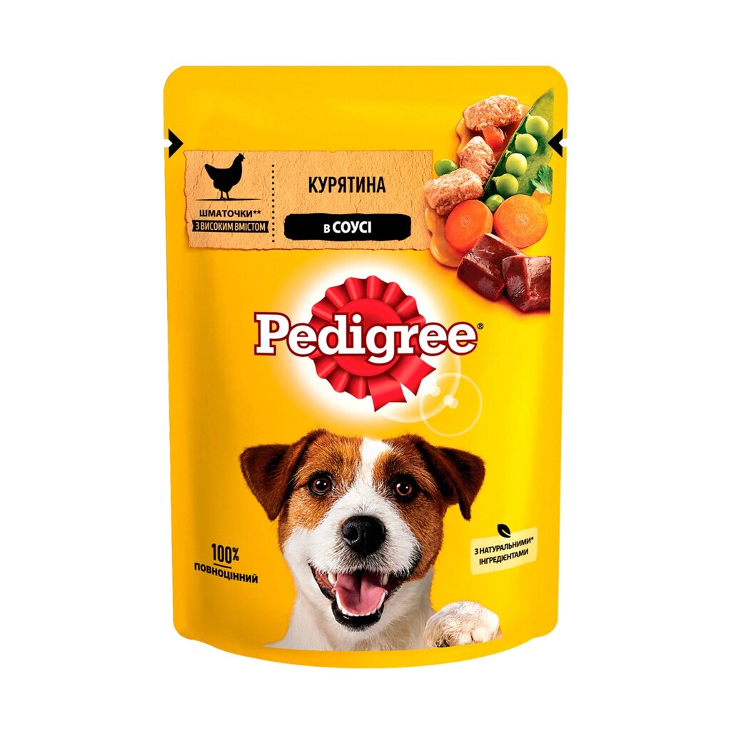 Pedigree (Педігрі) вологий корм для собак з куркою та овочами в соусі 100 г від компанії ZooVet - Інтернет зоомагазин самих низьких цін - фото 1