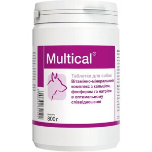 Вітамінно-мінеральний комплекс для собак з кальцієм, фосфором і натрієм Multical 800 г 510 таблеток Dolfos