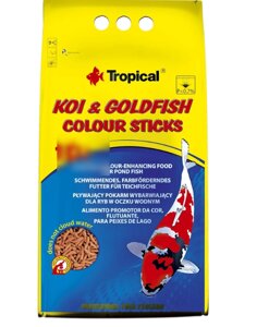 Сухий корм для ставкових риб Tropical у паличках "Koi & Goldfish Colour Sticks" 10л/800г (для ставкових риб)