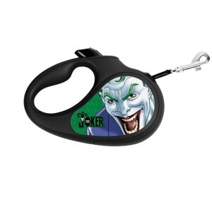 Повідець-рулетка для собак WAUDOG R-leash, малюнок "Джокер Зелений", S, до 15 кг, 5 м, світловідбивна стрічка