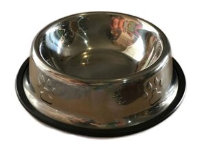 Миска для собаки з нержавіючої сталі кругла 24-8-14 (22см,0.4л)