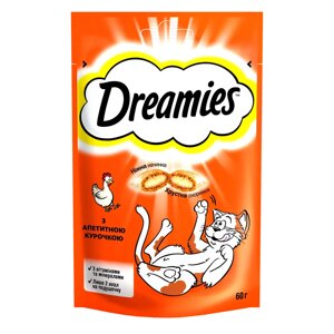 Лосощі для котів Dreamies з апетитною курочкою, 60 г