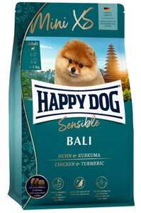 Полнораціонний корм Happy Dog Mini XS Bali для дрібних і дуже дрібних порід собак ( курка / куркума ), 300 г