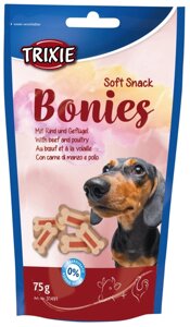 Trixie TX-31491 Soft Snack Bonies 75г-ласощі для собак зі смаком яловичини та птиці