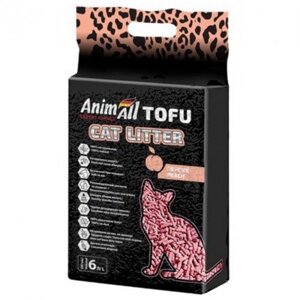 Наповнювач для котячого туалету AnimAll Тофу з ароматом персика Соєвий комкуючий 2.6 кг (6 л)