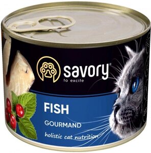 Вологий корм Savory для вибагливих котів з рибою 200 г
