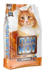 Сухий корм Пан Кіт для дорослих котів з куркою 10 кг
