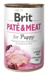 Консерви для цуценят Брит Brit Pete & Meat Puppy Chicken & Turkey з куркою та індичкою, 400 г