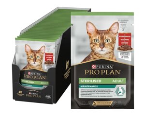 Вологий корм для кішок Purina Pro Plan Sterilised Nutrisavour з яловичиною 85 г