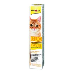 Паста для котів GimCat DUO PASTE Multi-vitamin 12 vitamins with cheese 12 вітамінів та сир, 50 г