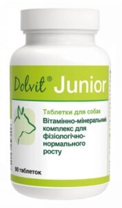 Вітамінно-мінеральна добавка для собак Dolvit Junior, 90 таб. (вітаміни)