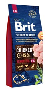 Сухий корм Бріт Brit Premium Senior L+XL для літніх собак великих і гігантських порід, 15 кг