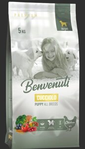 Корм для цуценят всіх порід Benvenuti CUCCIOLO з куркою 5 кг