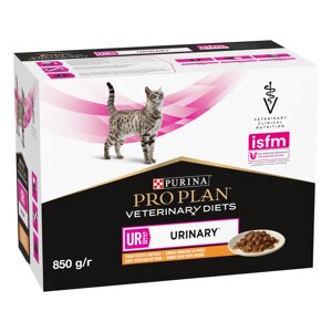 Упаковка Pro Plan Veterinary Diets Urinary для котів розчинення струвітних каменів з куркою 10x85 г