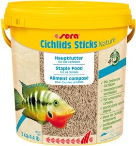 SERA Cichlids Sticks Nature Палички для цихлід, корм для акваріумних риб 10 л (2 кг)