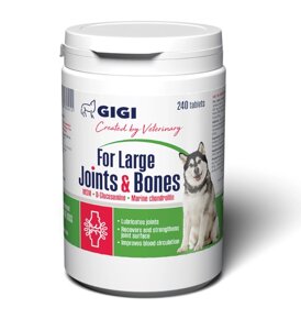 Вітаміни GIGI FOR LARGE Joints & Bones №240 таблеток для профілактики захворювань суглобів у великих порід собак