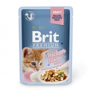 Вологий корм для кошенят Brit Premium Cat pouch філе курки в соусі 85 г