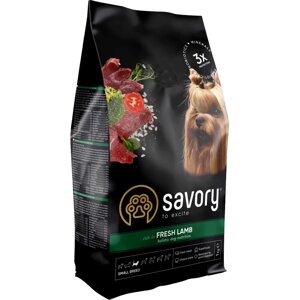 Сухий корм для собак малих порід Сейворі Savory зі свіжим м'ясом ягняти, 1 кг