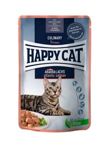 Вологий корм Happy Cat MIS A-Lachs Pouch з лососем для котів (шматочки в соусі) пауч, 85 г