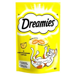 Лосощі для котів Dreamies зі смачненьким сиром, 60 г