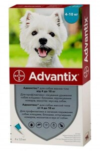 Капли Адвантикс для собак весом 4-10кг 1,0мл 1 пипетка BAYER в Винницкой области от компании ZooVet - Интернет зоомагазин самих низких цен