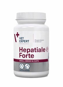 Кормова добавка HEPATIALE Forte Small Breed/Cat 40 капсул (Гепатіале) для покращення функцій печінки VetExpert (термін