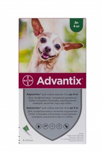 Капли Адвантикс для собак весом до 4кг 0,4мл 1 пипетка BAYER в Винницкой области от компании ZooVet - Интернет зоомагазин самих низких цен