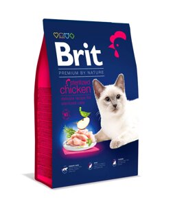 Сухий корм Бріт Brit Premium by Nature Cat Sterilized з куркою для стерилізованих котів, 1.5 кг