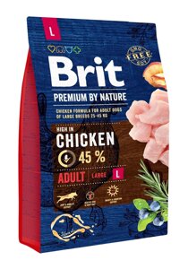 Сухий корм Бріт Brit Premium Adult L для дорослих собак великих порід, 3 кг
