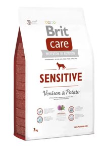 Сухий корм гіпоалергенний з олениною для собак усіх порід Бріт Brit Care Sensitive All Breed 3 кг