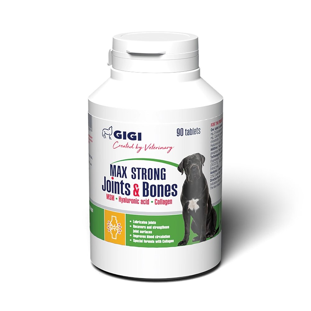 Вітаміни GIGI (Актівет) Max Strong Joints&amp;Bones для зміцнення та відновлення суглобів у собак 1т/12.5 кг №90 - замовити