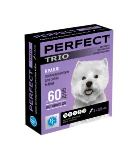 Краплі протипаразитарні PerFect TRIO для собак ввід 4 до 10 кг (3 шт - 0.8 мл), Ветсинтез