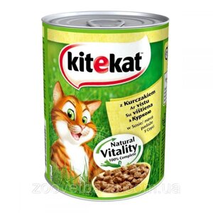 Kitekat Natural Vitality Консерви для кішок з куркою в соусі, 400 г