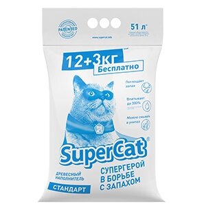 Дерев'яний наповнювач SuperCat стандарт 12+3 кг